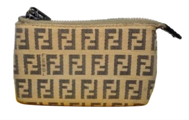 Fendi Zucca Coin Pouch Coated Canvas Clutch 