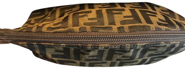 Fendi Zucca Cosmetic Brown Fabric Clutch 