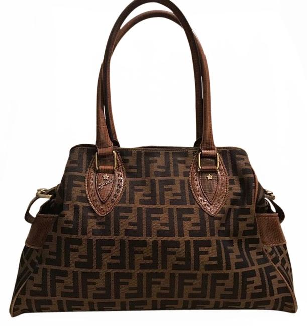 Fendi Zucca De Jour Brown Canvas Satchel 