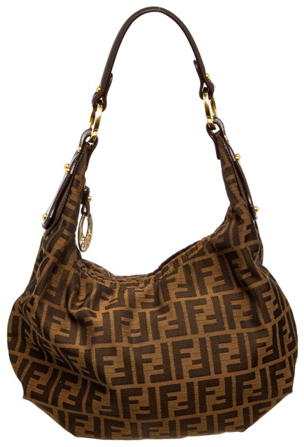 Fendi Zucca Ff 495618 Brown Canvas Hobo Bag 