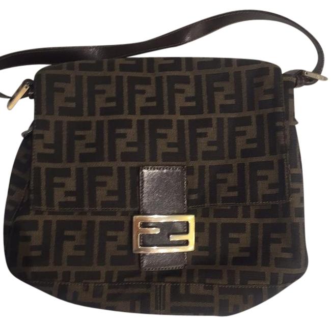 Fendi Zucca Ff Brown Canvas Leather Hobo Bag 