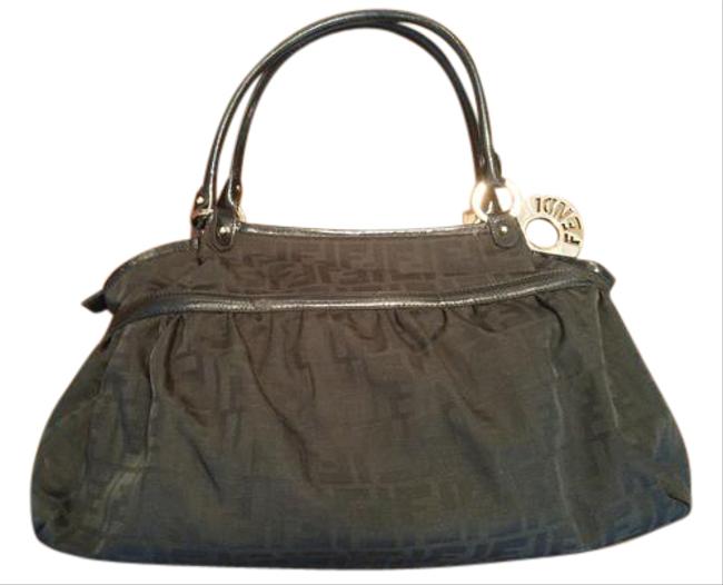 Fendi Zucca Giant Chef Black Canvas Hobo Bag 