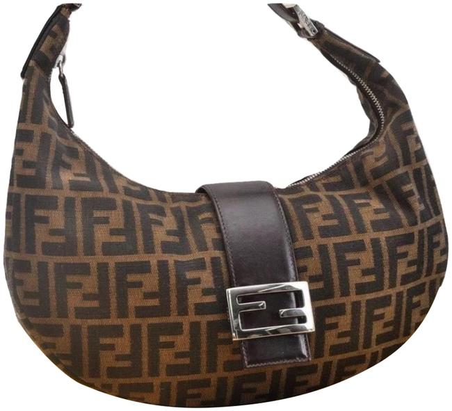 Fendi Shoulder Zucca Hand Brown Canvas Hobo Bag 