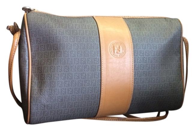 Fendi Zucca Initial GreyTan Cross Body Bag 