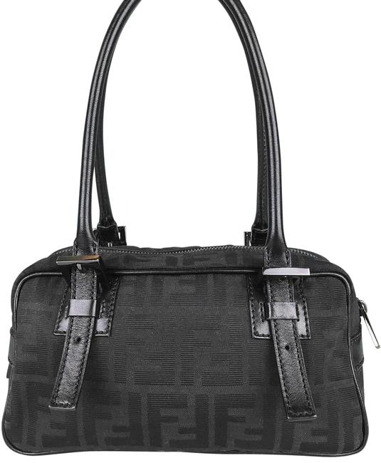 Fendi Zucca Mini Black Canvas Satchel 
