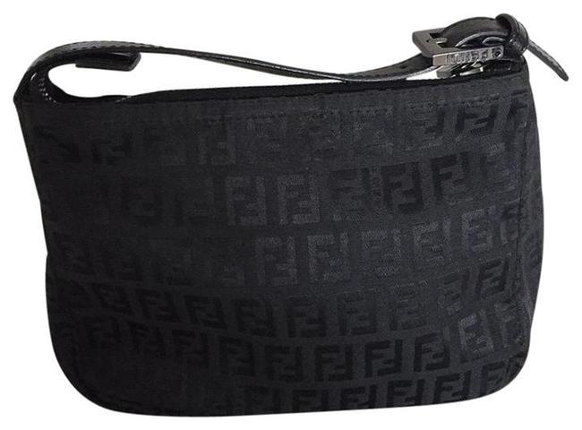 Fendi Zucca Monogram Nwot Black Canvas and Leather Satchel 