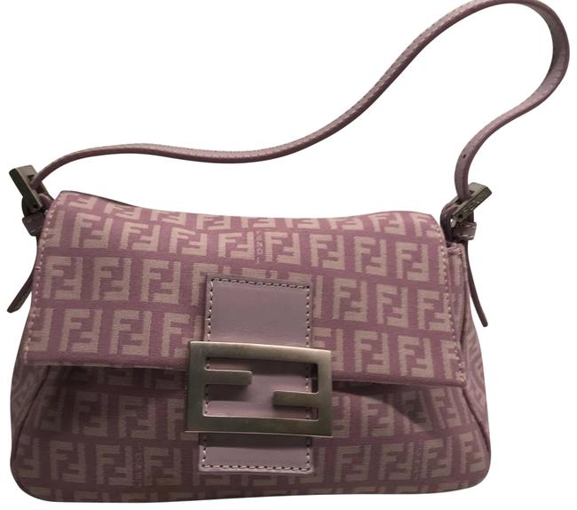 Fendi Zucca Monogram Purse Lavender Canvas Satchel 