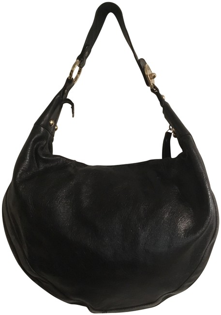 Fendi Rare Zucca Nero Small Chef Black Lambskin Leather Hobo Bag 