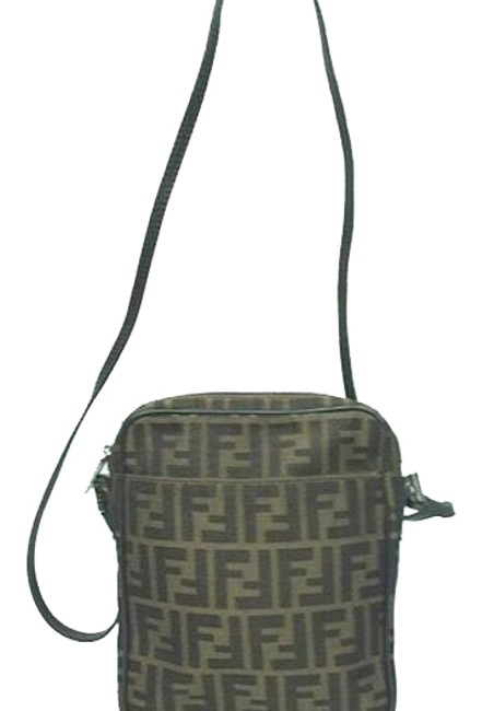 Fendi Zucca Pattern Brown Canvas Cross Body Bag 