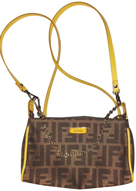 Fendi Zucca Pochette Brown Fabric Cross Body Bag 