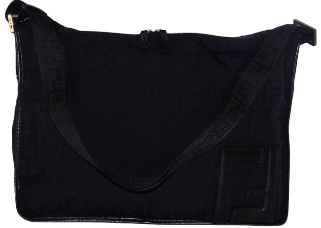 Fendi Zucca print Black Canvas Cross Body Bag 