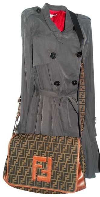 Fendi Zucca print Brown Canvas Cross Body Bag 
