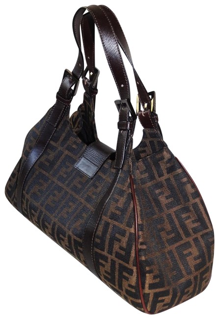 Fendi Zucca print Tobacco Canvas Hobo Bag 
