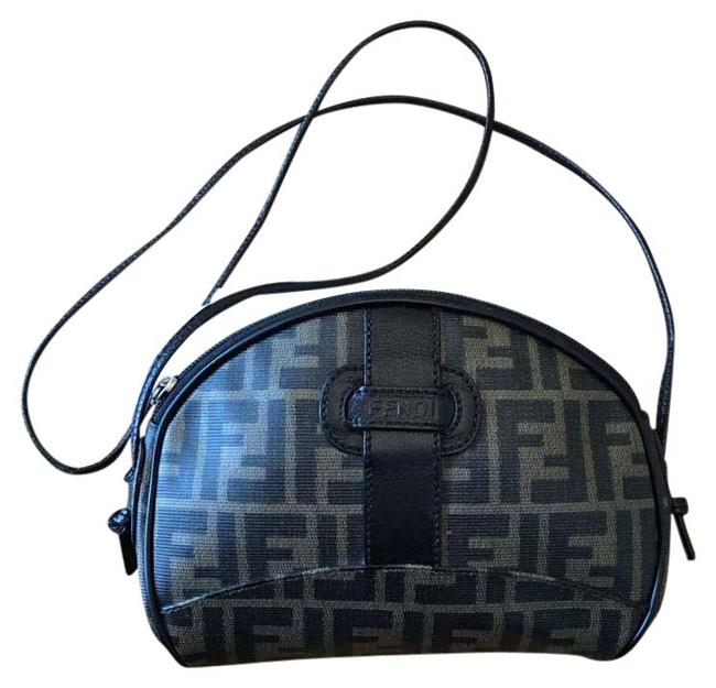 Fendi Zucca Signature Tobacco Black Cross Body Bag 
