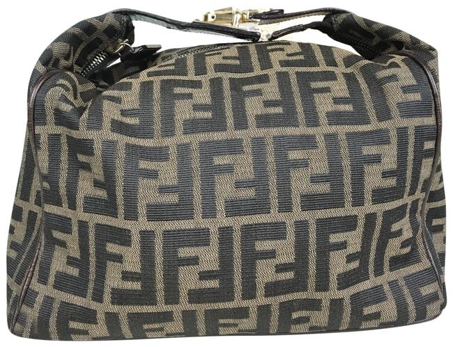 Fendi Zucca Small Handles Handbag Brown Canvas Satchel 