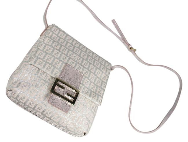 Fendi Zucca Sparkle Pink Canvas Cross Body Bag 