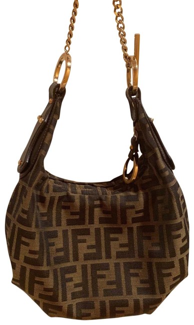 Fendi Zucca Tobacco Brown Canvas Hobo Bag 