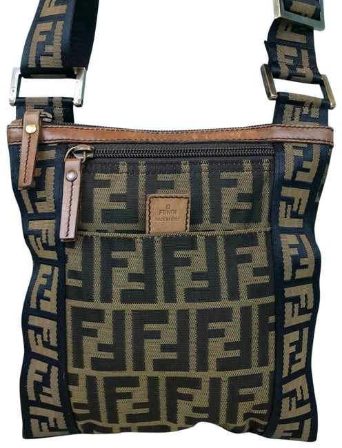Fendi Zucca Tobacco Canvas Cross Body Bag 
