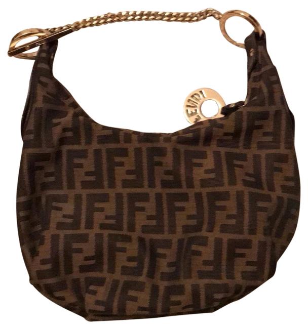 Fendi Zuccha Print Brown Hobo Bag 
