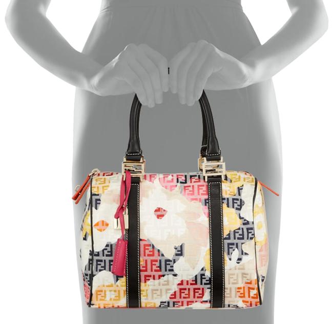 Fendi Zucchino Floral Multicolor Canvas Satchel 