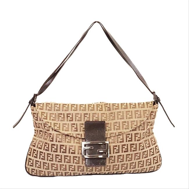 Fendi Zucchino Women&s Handbag Beige Canvas Satchel 