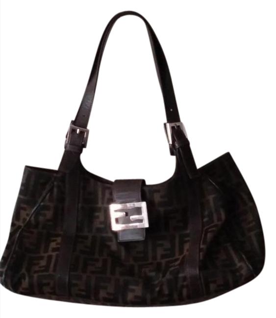 Fendi 0305 8r091 038 Black Canvas Shoulder Bag 
