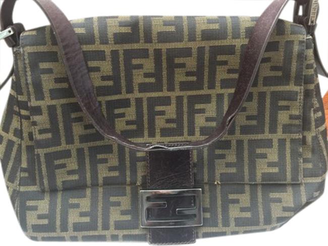 Fendi 2228 8br001028 Canvas Monogram Fabric Shoulder Bag 