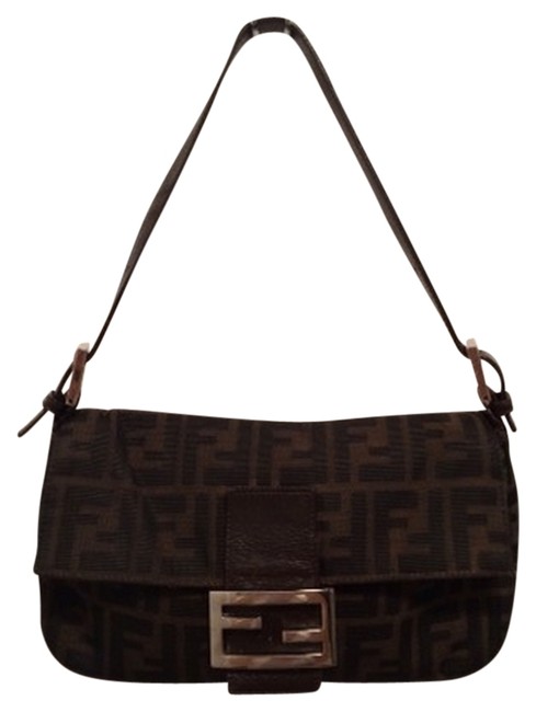 Fendi 247026424008 Brown Black Shoulder Bag 