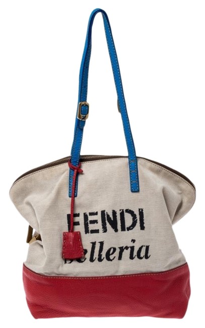 Fendi 2bag Colorblock Multicolor Canvas and Leather Shoulder Bag 