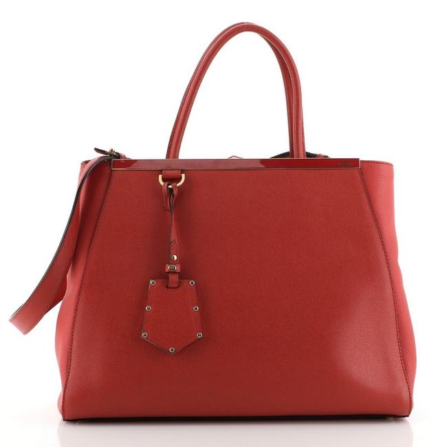 Fendi 2jours Medium Red Leather Shoulder Bag 