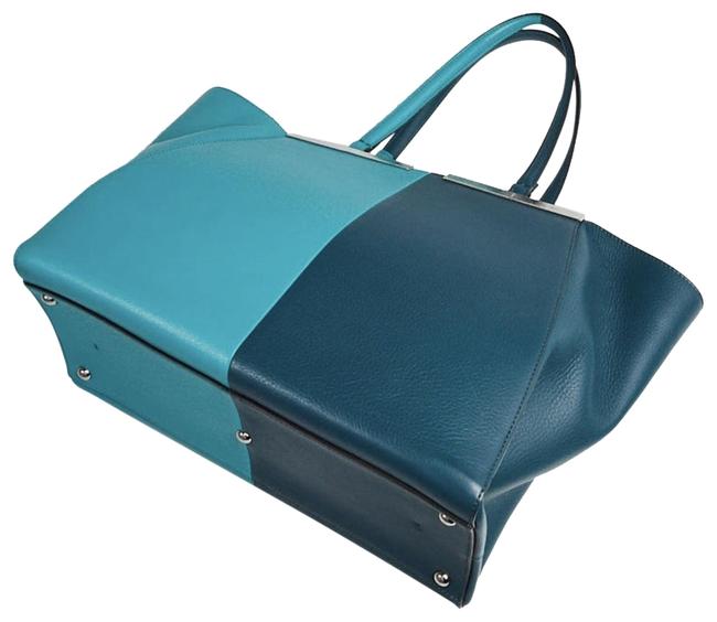 Fendi 3 Jours Blue and Green Calfskin Leather Shoulder Bag 