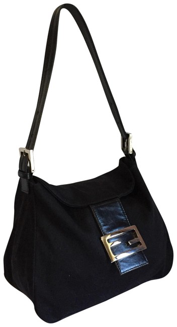 Fendi 375726426009 Black Nylon Shoulder Bag 