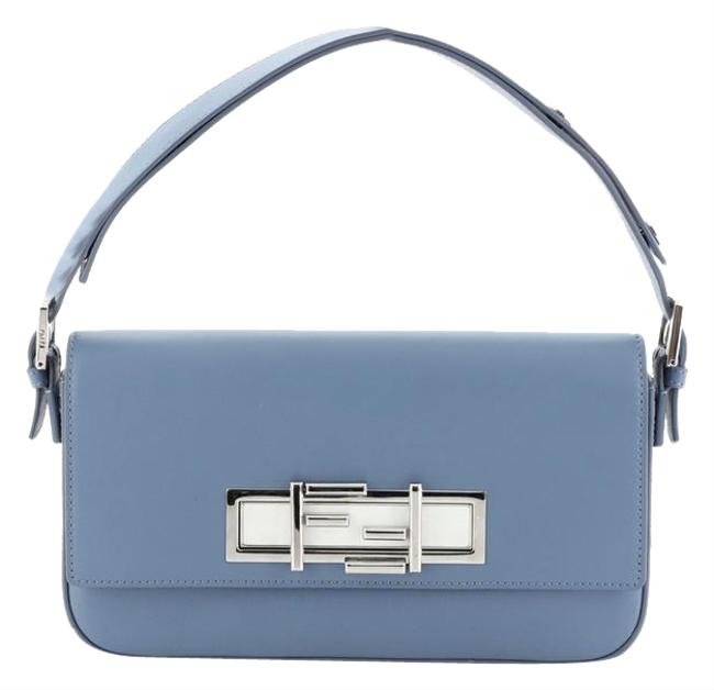 Fendi 3baguette Calfskin Blue Leather Shoulder Bag 