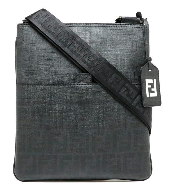 Fendi 7va207 Black   Dark Gray Pvc Shoulder Bag 