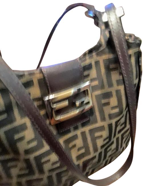 Fendi And Leather Canvas Shoulder Bag 