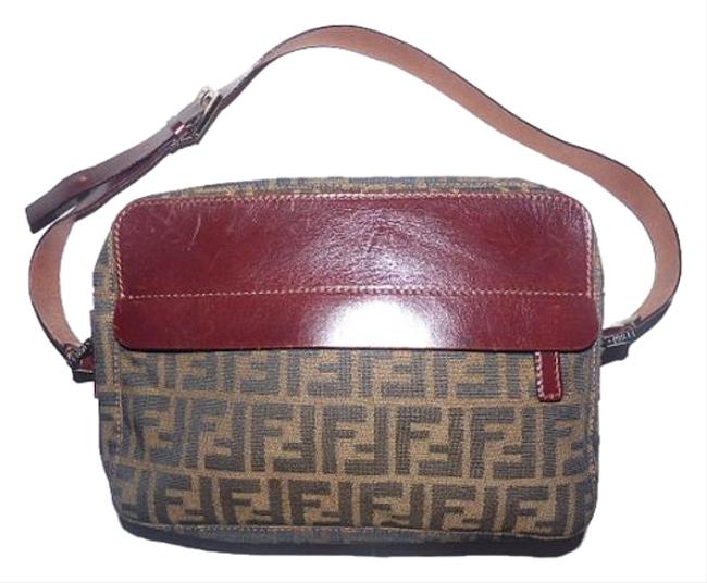 Fendi And Purse Tobacco Zucca Print Leather &amp; Canvas Shoulder Bag 