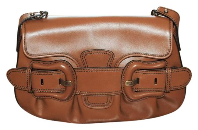 Fendi "B Bis" Oak Leather Shoulder Bag 