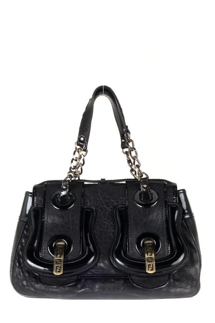 Fendi B Black Leather Shoulder Bag 