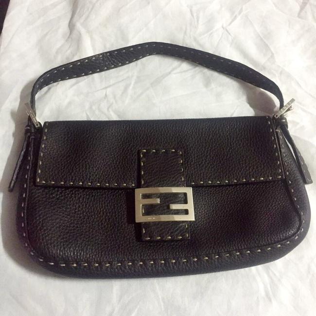 Fendi Baguette Black Leather Shoulder Bag 