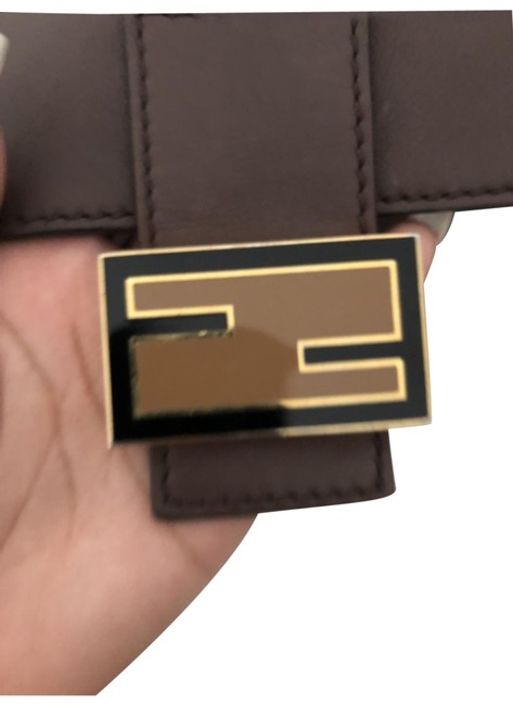 Fendi Baguette Brown Leather Shoulder Bag 