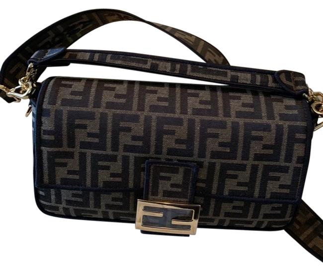 Fendi Baguette Fabric Brown Shoulder Bag 
