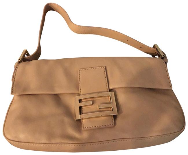Fendi Baguette Powder Beige Leather Shoulder Bag 