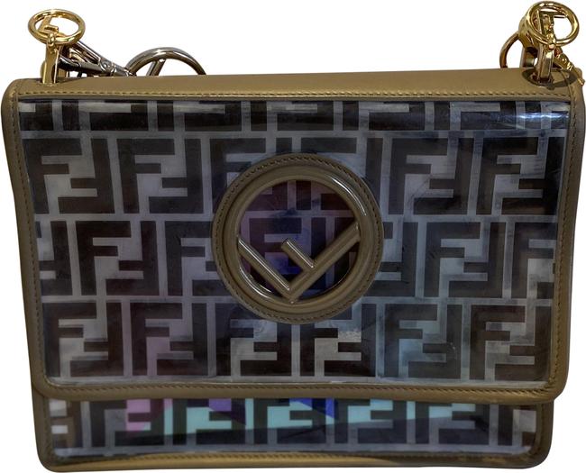 Fendi Bianco Oro Soft Grey Leather Shoulder Bag 