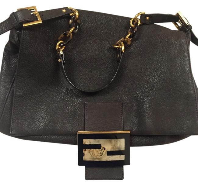 Fendi Big Mama Savana Moro Brown Suede Leather Shoulder Bag 