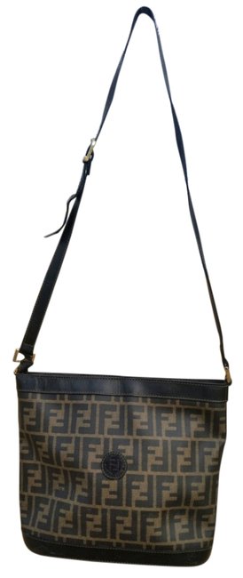 Fendi Logo Black and Brown Shoulder Bag 