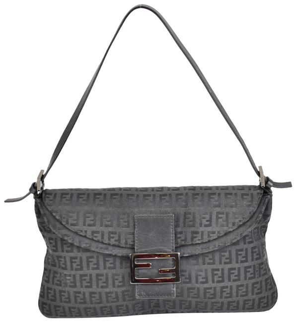 Fendi Black Leather &amp; "Ff" Logo Medium Nw Shoulder Bag 