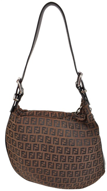 Fendi Black Leather &amp; "Ff" Logo Pz Shoulder Bag 