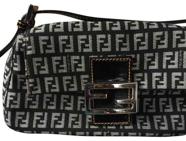 Fendi Black Monogram Cloth Shoulder Bag 