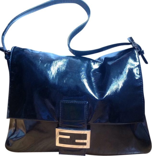 Fendi Black Patent Leather Shoulder Bag 