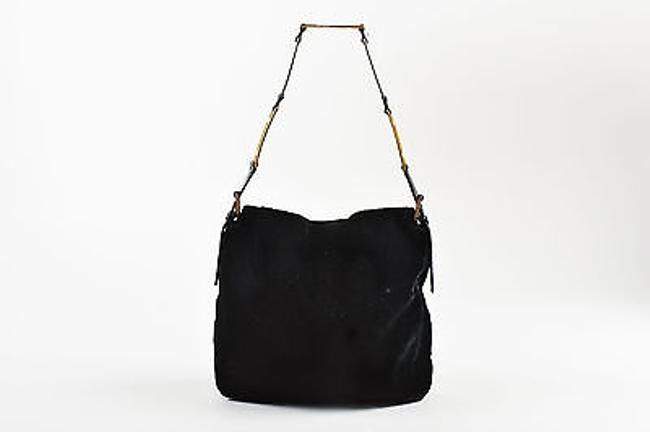 Fendi Black Velvet Evening Bag W Goldsilver Strap 